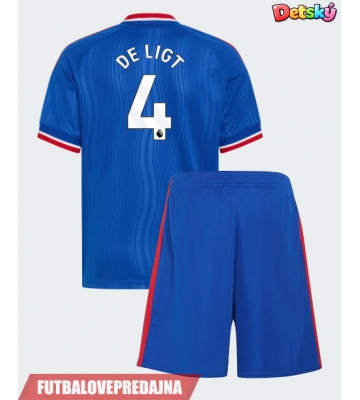 Lacne Dětský Futbalové dres Manchester United Matthijs de Ligt #4 2026-27 Krátky Rukáv - Preč (+ trenírky)
